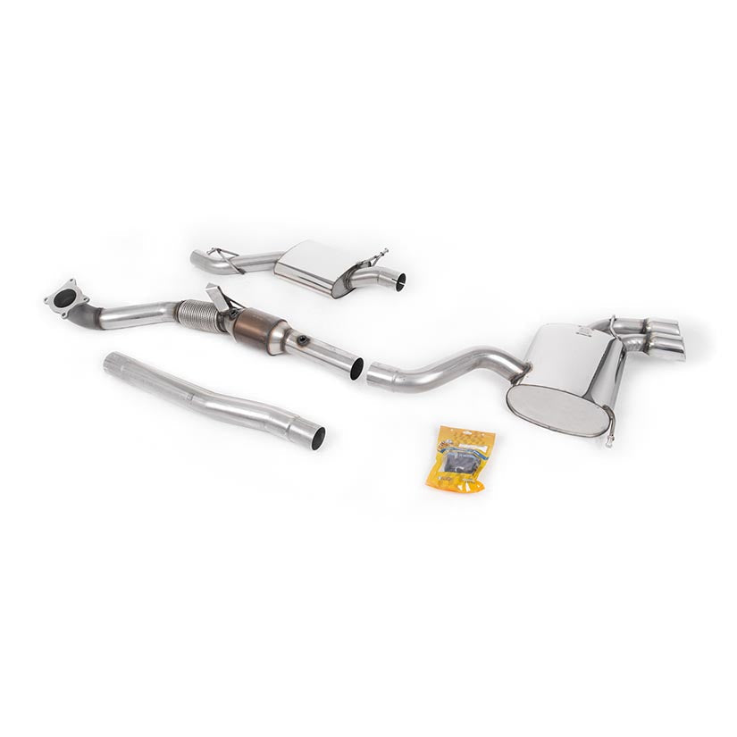 Milltek Audi S3 2.0 T quattro 3-Door 8P 2006-2012 Turbo-back including Hi-Flow Sports Cat Exhaust - SSXAU127