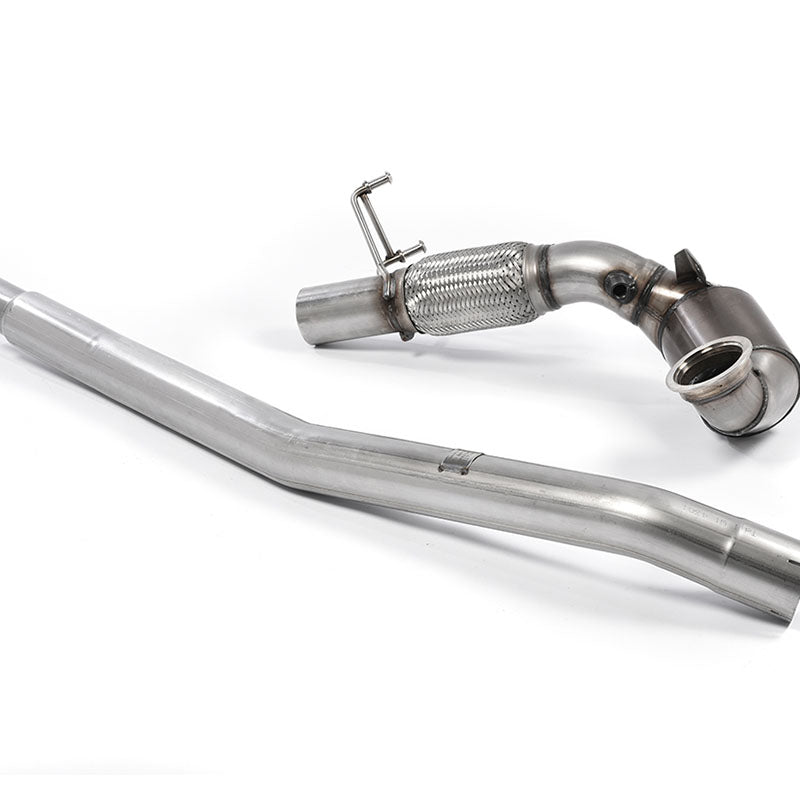 Milltek Volkswagen Golf Mk7 2.0TFSI Alltrack / Estate / Station Wagon / Combi 4-Motion 2016-2021 Large Bore Downpipe and Hi-Flow Sports Cat Exhaust - Fits with OE System - SSXVW350