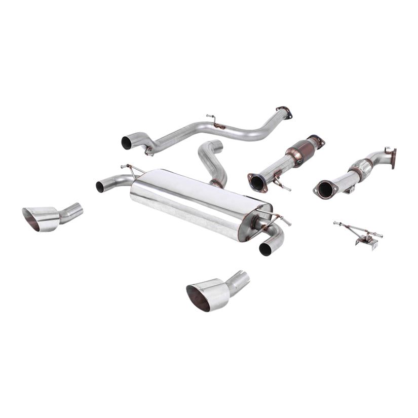 Milltek Ford Focus MK2 RS 2.5T 305PS 2009-2010 Turbo-back including Hi-Flow Sports Cat Exhaust - Resonated System